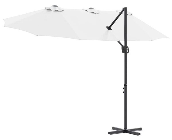 Suncobran Pijesak 372 x 198 x 243 cm Poliester i aluminij - Smeđa / 372 x 198 x 243 cm