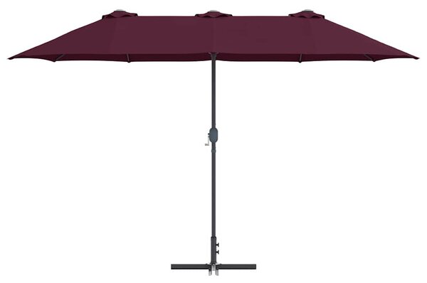 Vrtni suncobran Bordeaux Crvena 370 x 197 x 239 cm - Crvena / 370 x 197 x 239 cm