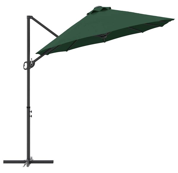 Suncobran Zelena 372 x 198 x 243 cm Poliester i aluminij - Zelena / 372 x 198 x 243 cm