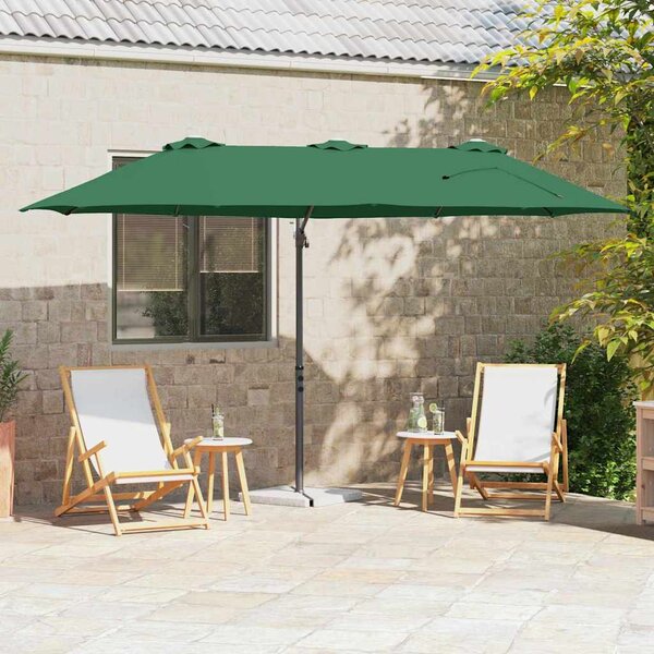 Suncobran Zelena 372 x 198 x 243 cm Poliester i aluminij - Zelena / 372 x 198 x 243 cm