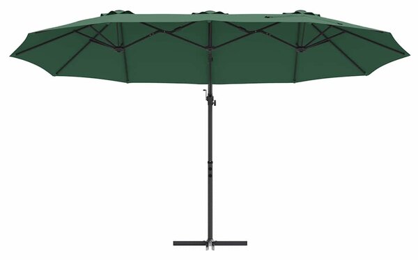 Suncobran Zelena 372 x 198 x 243 cm Poliester i aluminij - Zelena / 372 x 198 x 243 cm