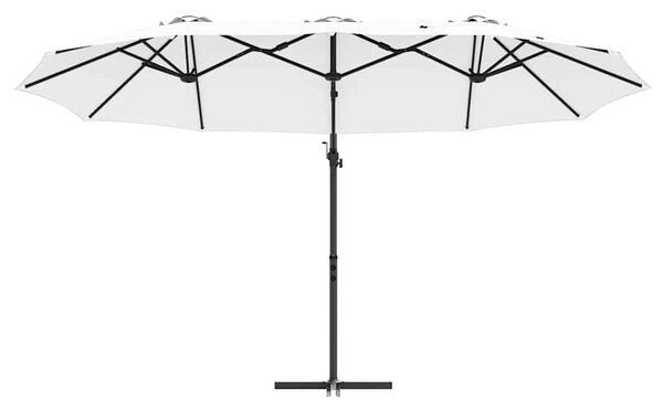 Suncobran Pijesak 372 x 198 x 243 cm Poliester i aluminij - Smeđa / 372 x 198 x 243 cm