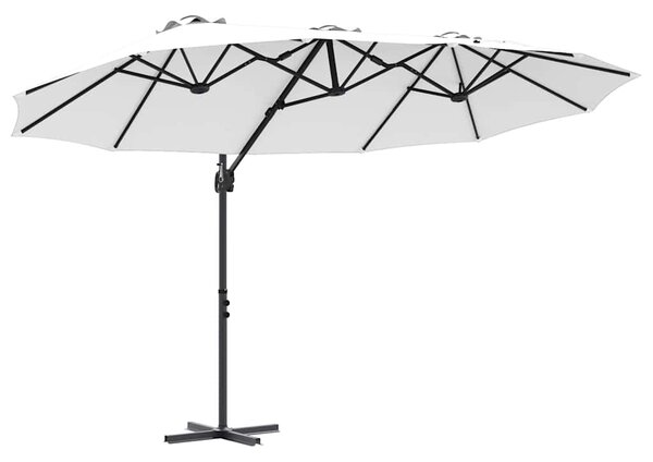Suncobran Pijesak 372 x 198 x 243 cm Poliester i aluminij - Smeđa / 372 x 198 x 243 cm
