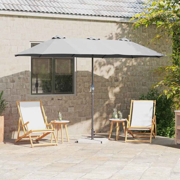 Vrtni suncobran Pijesak 370 x 197 x 239 cm Poliester i aluminij - Smeđa / 370 x 197 x 239 cm