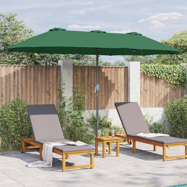 Vrtni suncobran Zelena 370 x 197 x 239 cm Poliester i aluminij - Zelena / 370 x 197 x 239 cm