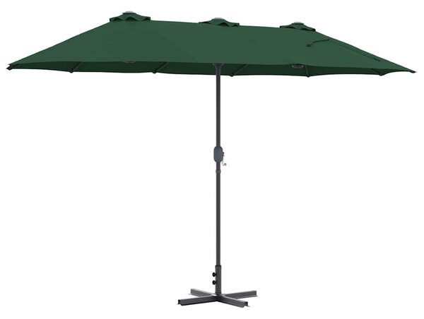 Vrtni suncobran Zelena 370 x 197 x 239 cm Poliester i aluminij - Zelena / 370 x 197 x 239 cm