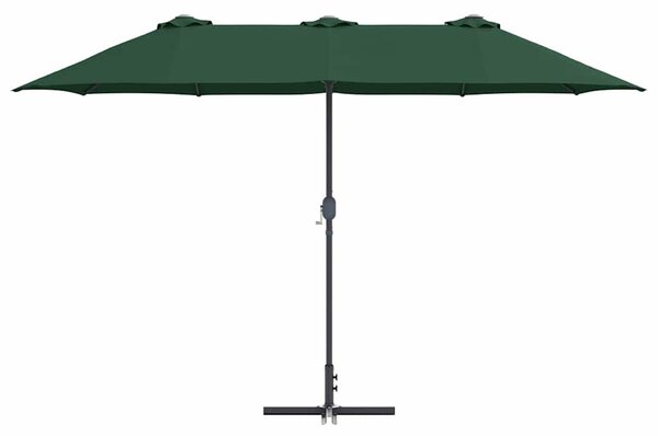 Vrtni suncobran Zelena 370 x 197 x 239 cm Poliester i aluminij - Zelena / 370 x 197 x 239 cm