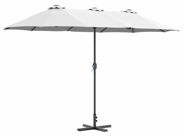 Vrtni suncobran Pijesak 370 x 197 x 239 cm Poliester i aluminij - Smeđa / 370 x 197 x 239 cm