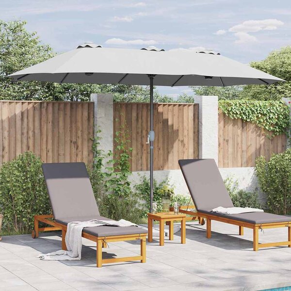 Vrtni suncobran Pijesak 370 x 197 x 239 cm Poliester i aluminij - Smeđa / 370 x 197 x 239 cm