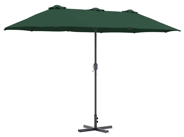 Vrtni suncobran Zelena 370 x 197 x 239 cm Poliester i aluminij - Zelena / 370 x 197 x 239 cm