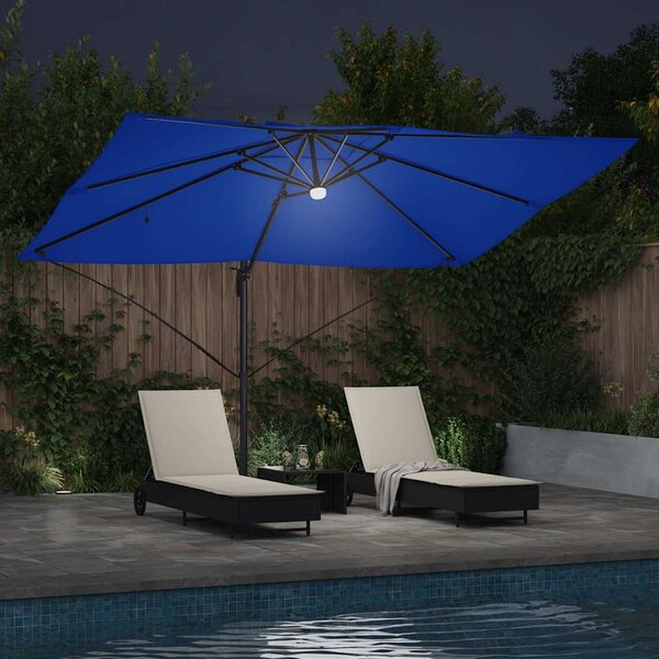 Suncobran Azurnoplava 351 x 250 x 253 cm Poliester i aluminij - Plava / 351 x 250 x 253 cm