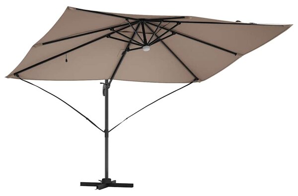 Suncobran Sivo-smeđa 351 x 250 x 253 cm Poliester i aluminij - Smeđesiva / 351 x 250 x 253 cm