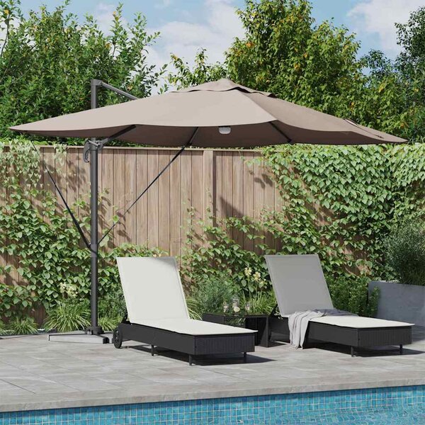 Suncobran Sivo-smeđa 351 x 250 x 253 cm Poliester i aluminij - Smeđesiva / 351 x 250 x 253 cm