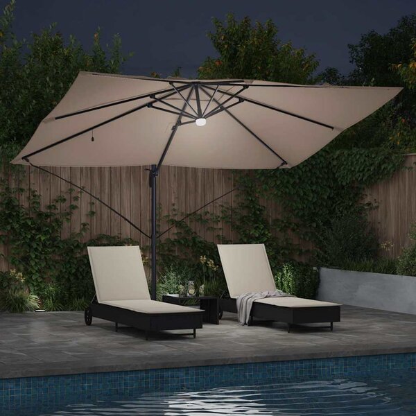 Suncobran Sivo-smeđa 351 x 250 x 253 cm Poliester i aluminij - Smeđesiva / 351 x 250 x 253 cm