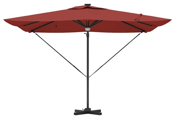 Roma Suncobran Crvena 286 x 284 x 270 cm Aluminij i poliester - Crvena / 286 x 284 x 270 cm