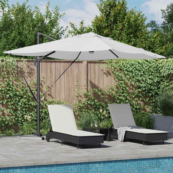 Suncobran Pijesak 351 x 250 x 253 cm Poliester i aluminij - Smeđa / 351 x 250 x 253 cm