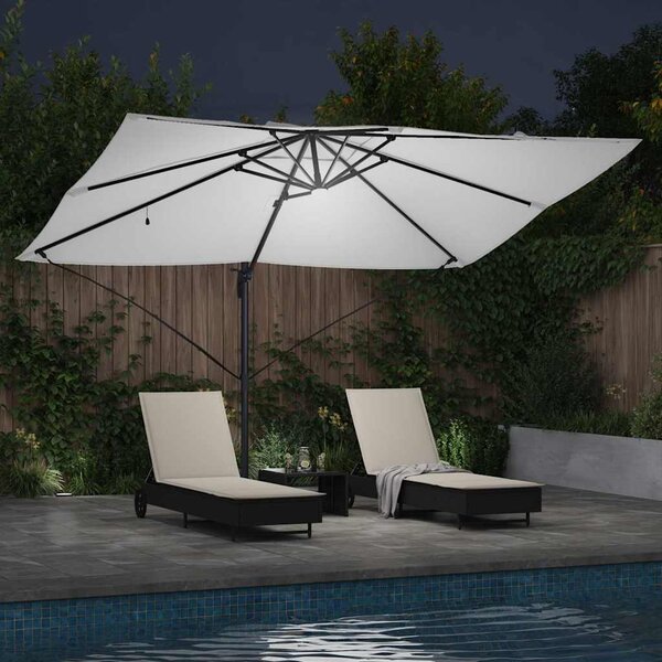 Suncobran Pijesak 351 x 250 x 253 cm Poliester i aluminij - Smeđa / 351 x 250 x 253 cm