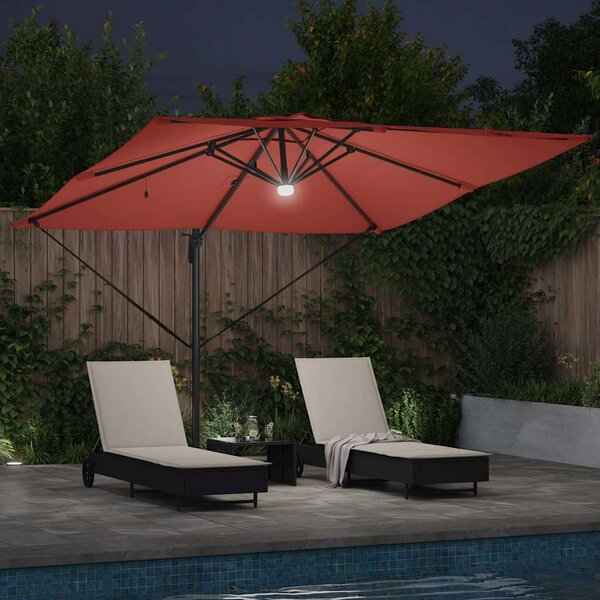 Roma Suncobran Crvena 286 x 284 x 270 cm Aluminij i poliester - Crvena / 286 x 284 x 270 cm