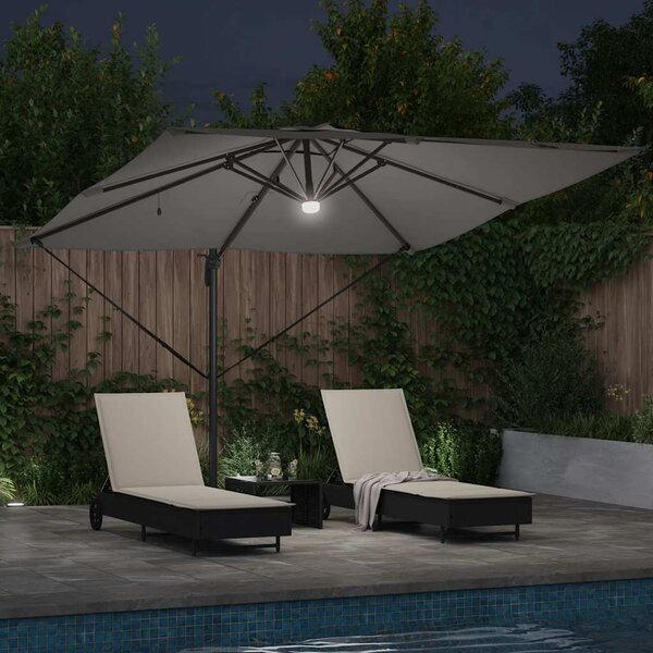 Roma Suncobran Antracit 286 x 284 x 270 cm Aluminij i poliester - Antracit / 286 x 284 x 270 cm