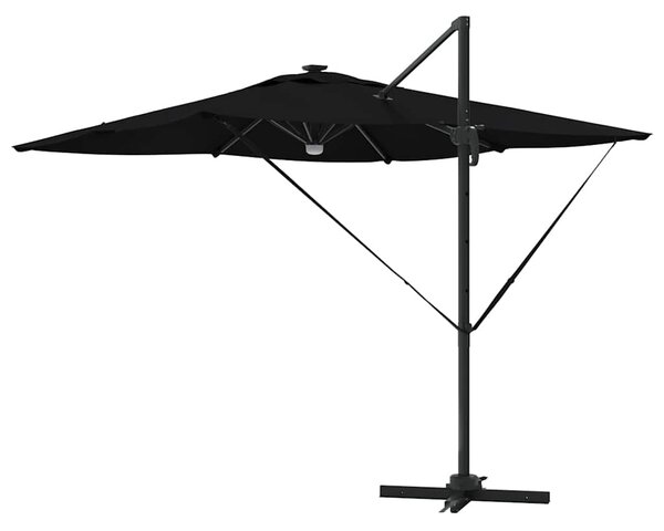 Roma Suncobran Crna 286 x 284 x 270 cm Aluminij i poliester - Crna / 286 x 284 x 270 cm