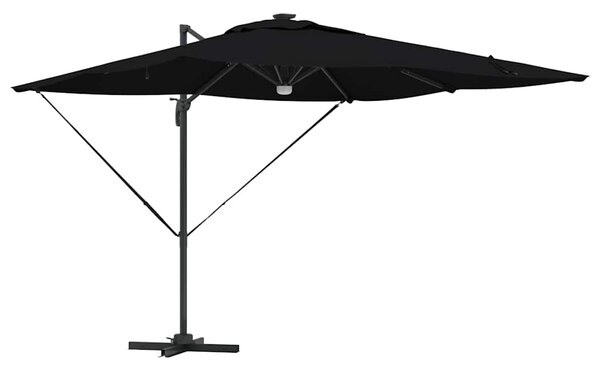 Roma Suncobran Crna 286 x 284 x 270 cm Aluminij i poliester - Crna / 286 x 284 x 270 cm