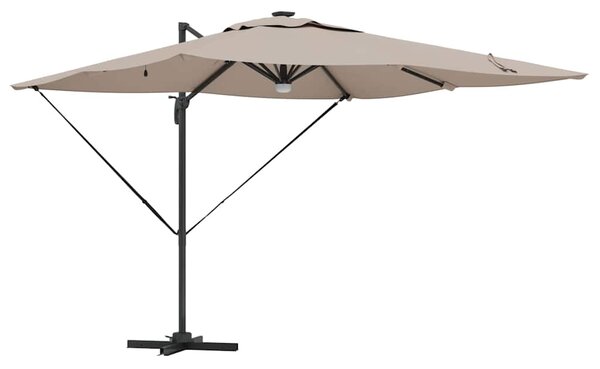 Roma Suncobran S LED lampica Sivo-smeđa 286 x 284 x 270 cm - Smeđesiva / 286 x 284 x 270 cm