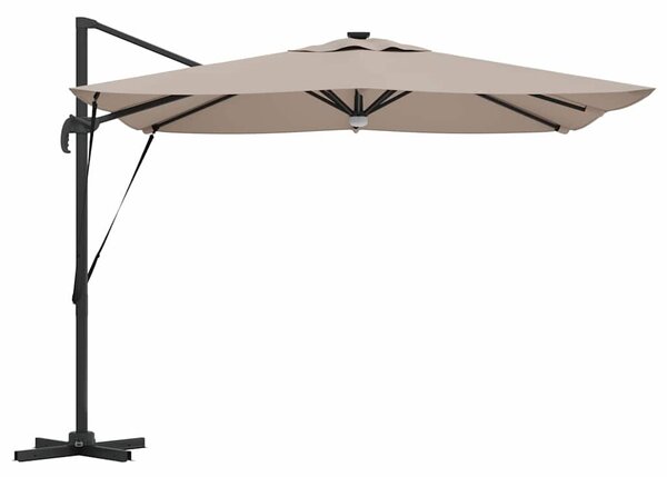 Roma Suncobran S LED lampica Sivo-smeđa 286 x 284 x 270 cm - Smeđesiva / 286 x 284 x 270 cm