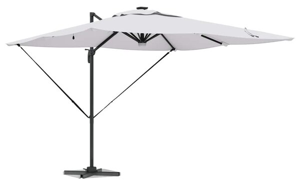Roma Suncobran Bež 286 x 284 x 270 cm Aluminij i poliester - Svjetlosiva / 286 x 284 x 270 cm