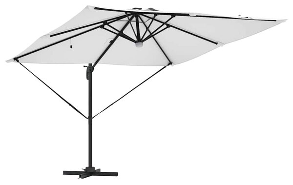 Roma Suncobran Bež 286 x 284 x 270 cm Aluminij i poliester - Svjetlosiva / 286 x 284 x 270 cm