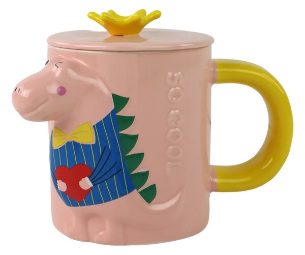 Šalica s dinosaurom i ružičastim dinosaurom 400 ml