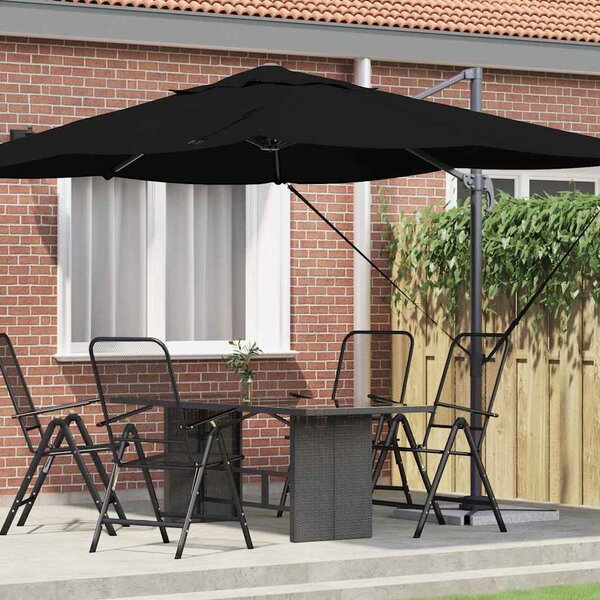 Suncobran Crna 351 x 250 x 260 cm Poliester i aluminij - Crna / 351 x 250 x 260 cm