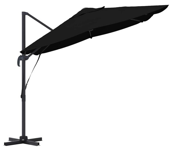 Suncobran Crna 351 x 250 x 260 cm Poliester i aluminij - Crna / 351 x 250 x 260 cm