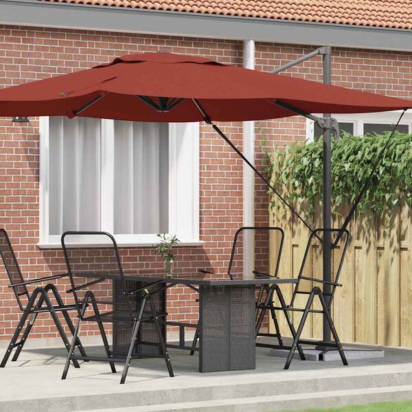 Roma Suncobran Crvena 286 x 284 x 265 cm Aluminij i poliester - Crvena / 286 x 284 x 265 cm