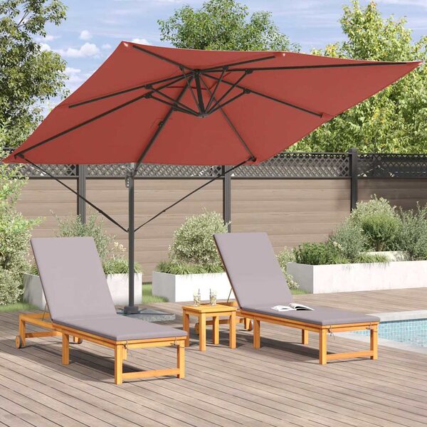 Roma Suncobran Crvena 286 x 284 x 265 cm Aluminij i poliester - Crvena / 286 x 284 x 265 cm