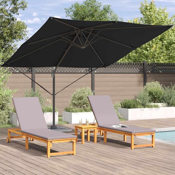 Roma Suncobran Crna 286 x 284 x 265 cm Aluminij i poliester - Crna / 286 x 284 x 265 cm