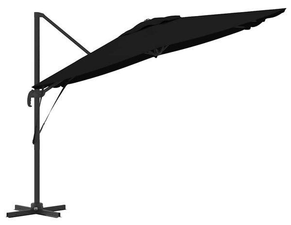 Roma Suncobran Crna 286 x 284 x 265 cm Aluminij i poliester - Crna / 286 x 284 x 265 cm