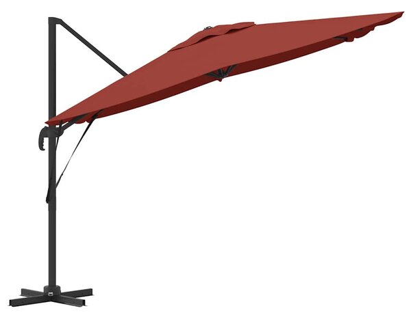 Roma Suncobran Crvena 286 x 284 x 265 cm Aluminij i poliester - Crvena / 286 x 284 x 265 cm