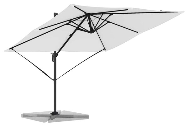 Roma Suncobran Bež 286 x 284 x 265 cm Aluminij i poliester - Svjetlosiva / 286 x 284 x 265 cm