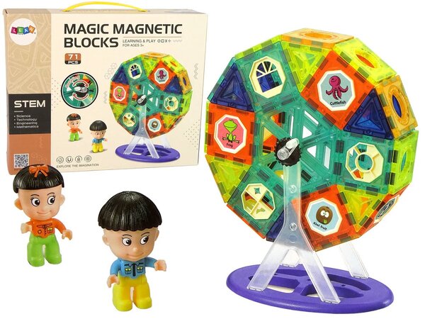Magnetne kockice 3D, vrtuljak vražjeg mlina, 71 komad