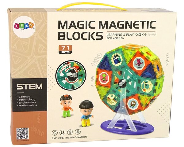 Magnetne kockice 3D, vrtuljak vražjeg mlina, 71 komad
