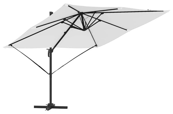 Roma Suncobran Bež 286 x 284 x 265 cm Aluminij i poliester - Svjetlosiva / 286 x 284 x 265 cm