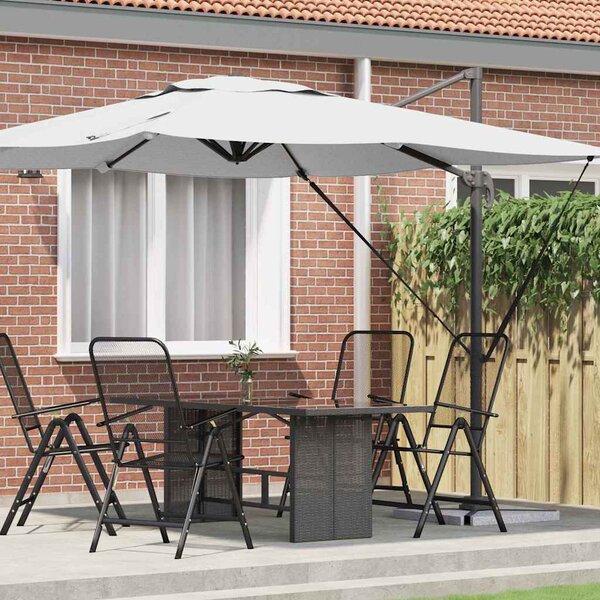 Roma Suncobran Bež 286 x 284 x 265 cm Aluminij i poliester - Svjetlosiva / 286 x 284 x 265 cm