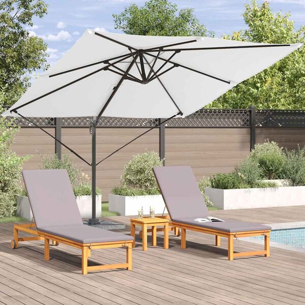 Roma Suncobran Bež 286 x 284 x 265 cm Aluminij i poliester - Svjetlosiva / 286 x 284 x 265 cm