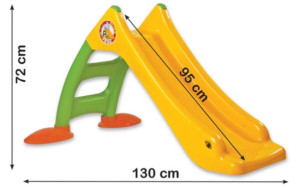 Dječji vrtni tobogan s ljestvom, 3 stepenice, žuto-zeleni, 130 cm