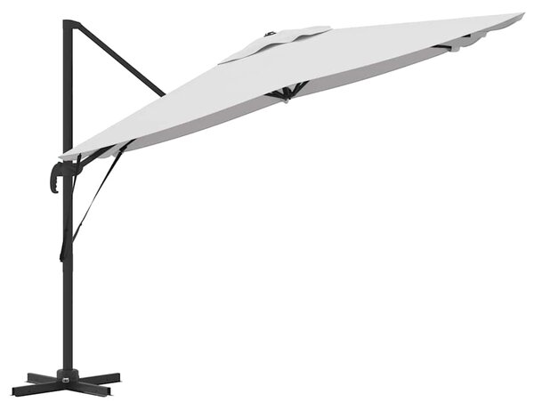 Roma Suncobran Bež 286 x 284 x 265 cm Aluminij i poliester - Svjetlosiva / 286 x 284 x 265 cm