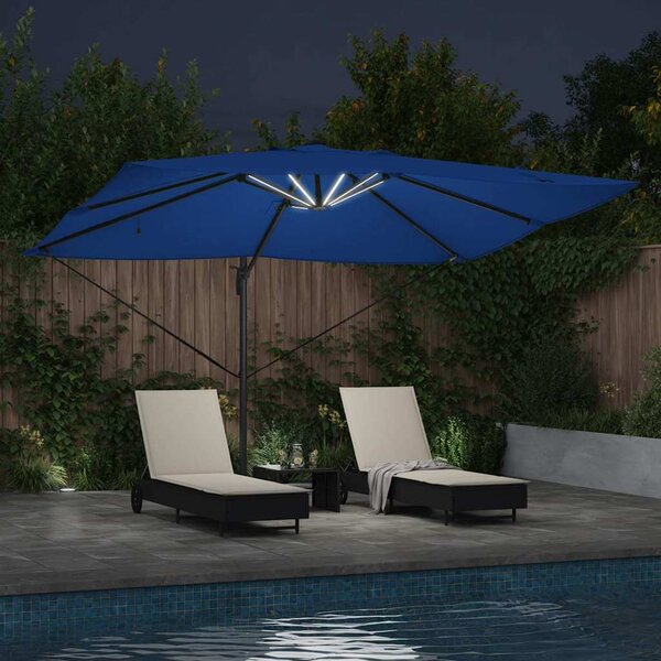 Suncobran Azurnoplava 352 x 251 x 265 cm Poliester i aluminij - Plava / 352 x 251 x 265 cm