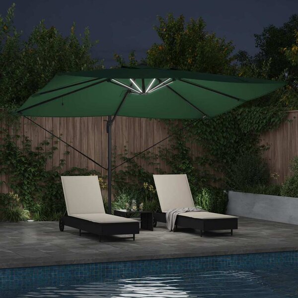 Suncobran Zelena 352 x 251 x 265 cm Poliester i aluminij - Zelena / 352 x 251 x 265 cm