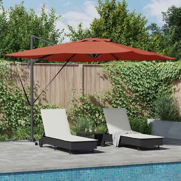 Suncobran Terakota 286 x 284 x 270 cm Aluminij i poliester - Crvena / 286 x 284 x 270 cm