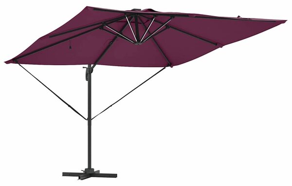 Suncobran S LED lampica Bordeaux Crvena 286 x 284 x 270 cm - Crvena / 286 x 284 x 270 cm