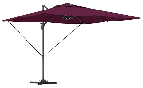Suncobran S LED lampica Bordeaux Crvena 286 x 284 x 270 cm - Crvena / 286 x 284 x 270 cm